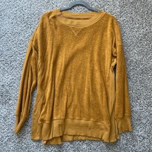 aerie mustard crewneck sweater sweatshirt